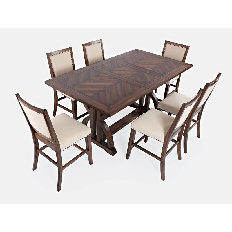 One Allium Way® Paloalto 7 Piece Extendable Trestle Dining Set
